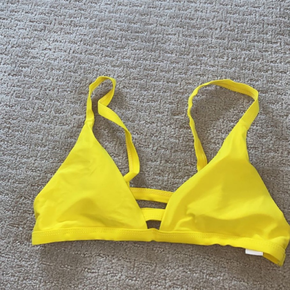Cute cutout yellow bikini top